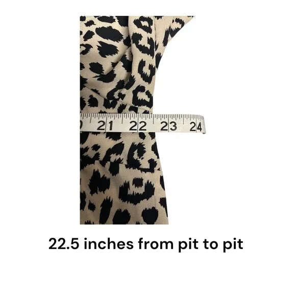 Krazy Kat Womens Leopard Print V-Neck Blouse With Flared Sleeves Lightweight & F - Picture 7 of 8